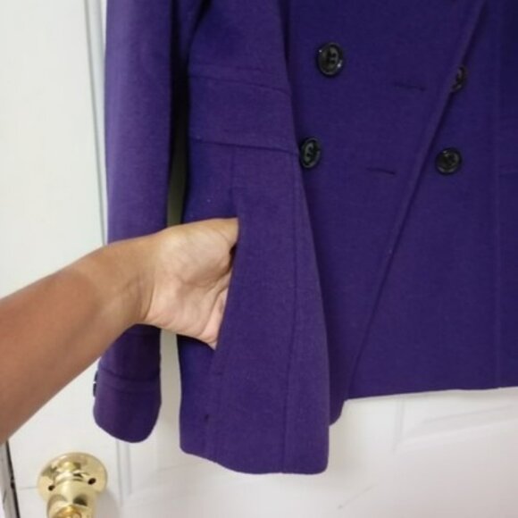 St. Johns Bay Womens Large Purple Double-Breasted Peacoat - Picture 3 of 14